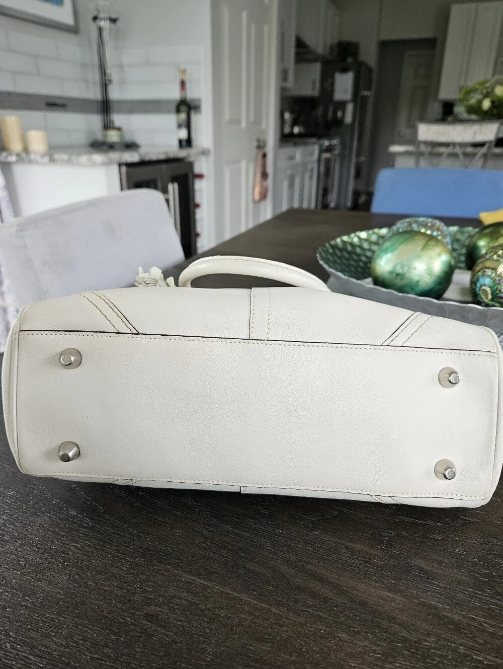 Coach Hampton Stone Colored Leather Satchel - Picture 10 of 11
